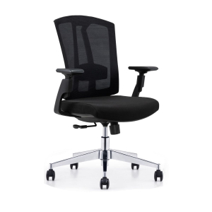 Alpine Mesh Chair with black seat, front angle.