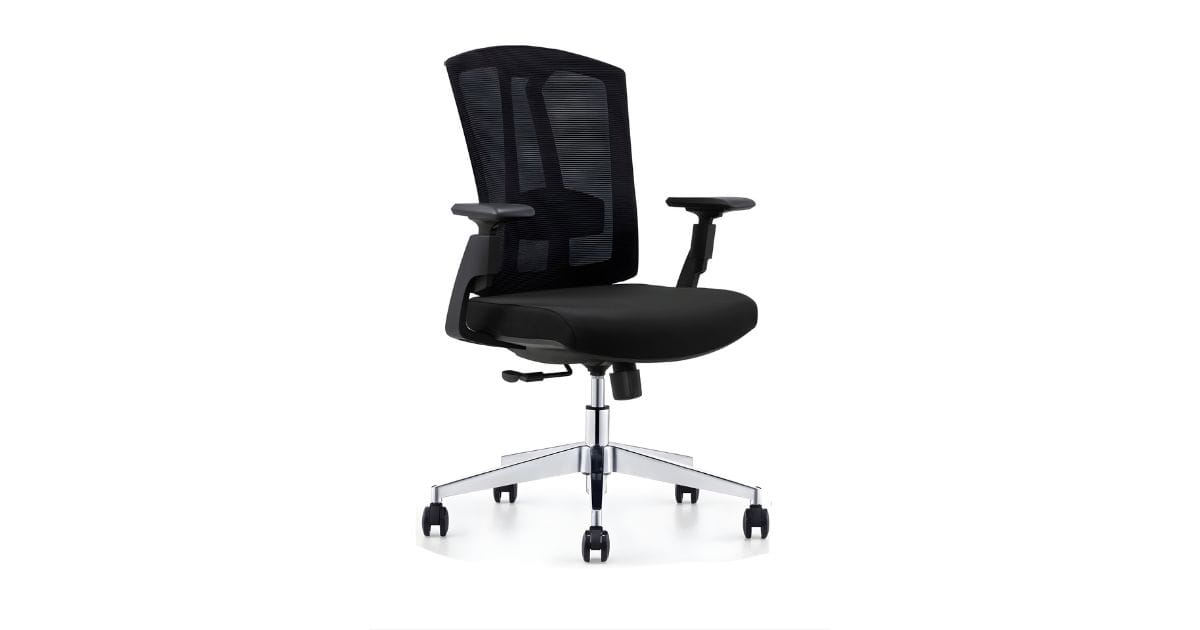 Alpine Mesh Office Chair, black fabric.