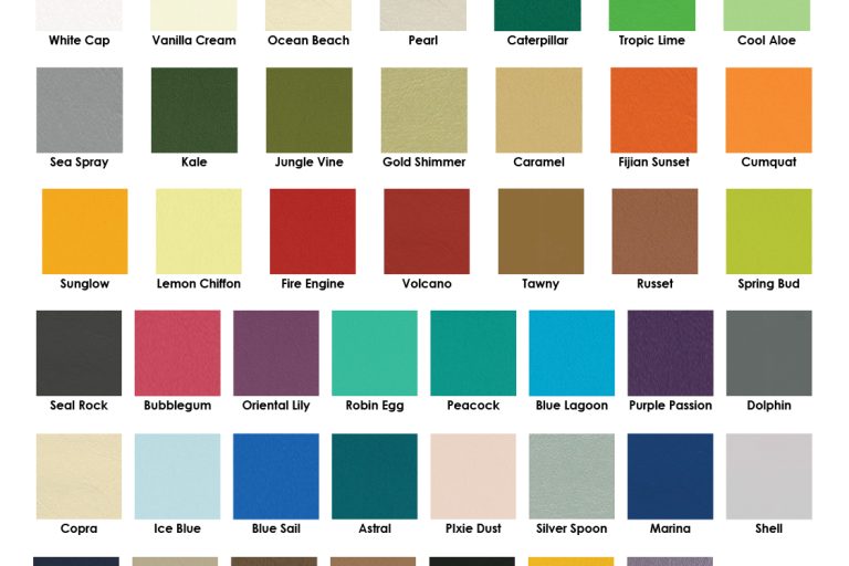 Pacifica Vinyl Colour choices for chairs.