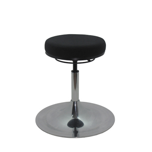 Round top stool with chrome fluted base