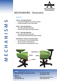 View chair instructions for Duomatic Mechanism (PDF).