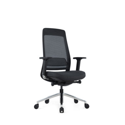Filo B1 Mesh Office Chair - Side - Black