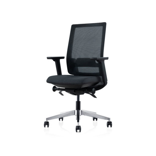 Vix Mesh Chair - Side View - Black