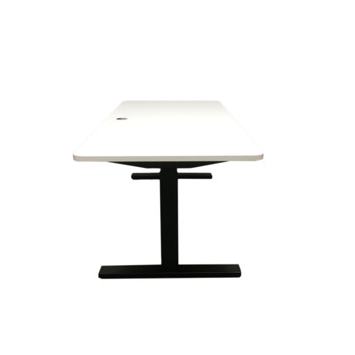 Elevate Sit-Stand Desk - Warm White Desk Top - Black Powder Coat Frame