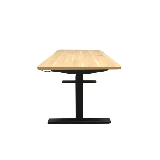 Elevate Sit-Stand Desk - Virginia Walnut Desk Top - Black Powder Coat Frame