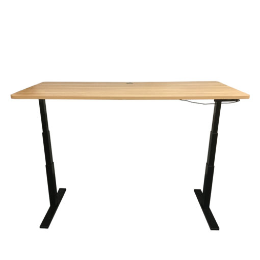 Elevate Sit-Stand Desk - Virginia Walnut Desk Top - White Powder Coat Frame - Maximum Height