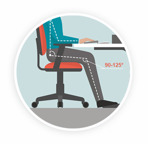 Correct sitting posture at desk optimal chair height