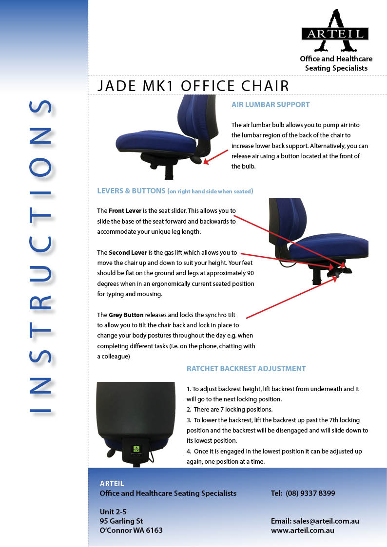 Jade MK1 Chair Instructions