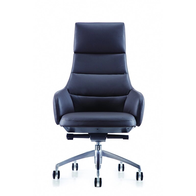 The Dahlia high back office chair upholstered in black leather.
