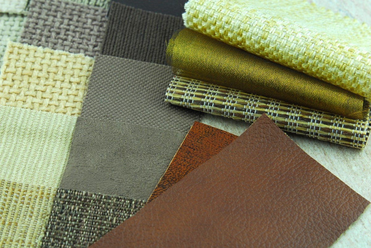 Fabric samples for upholstery.