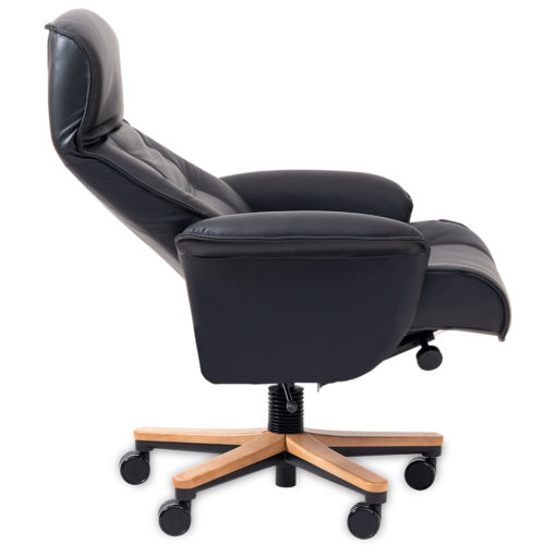 Nordic 21 Executive Office Chair - Side View with Headrest Tilted