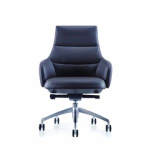 Dahlia Low Back Executive Chair in black leather.