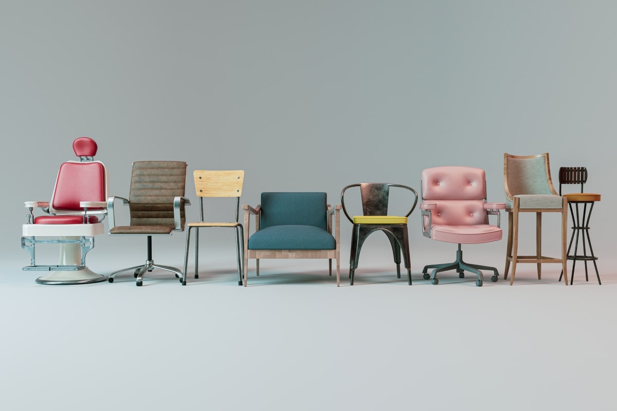 An image illustrating the diverse range of fabric for office chairs.